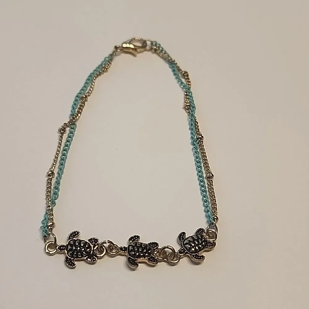 Sea Turtle Chain Bracelet 7 3/4